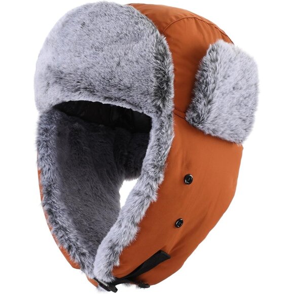 Water Repellent Trapper Hat for Men Women Winter Outdoor Cold Weather Gear - Picture 2 of 7